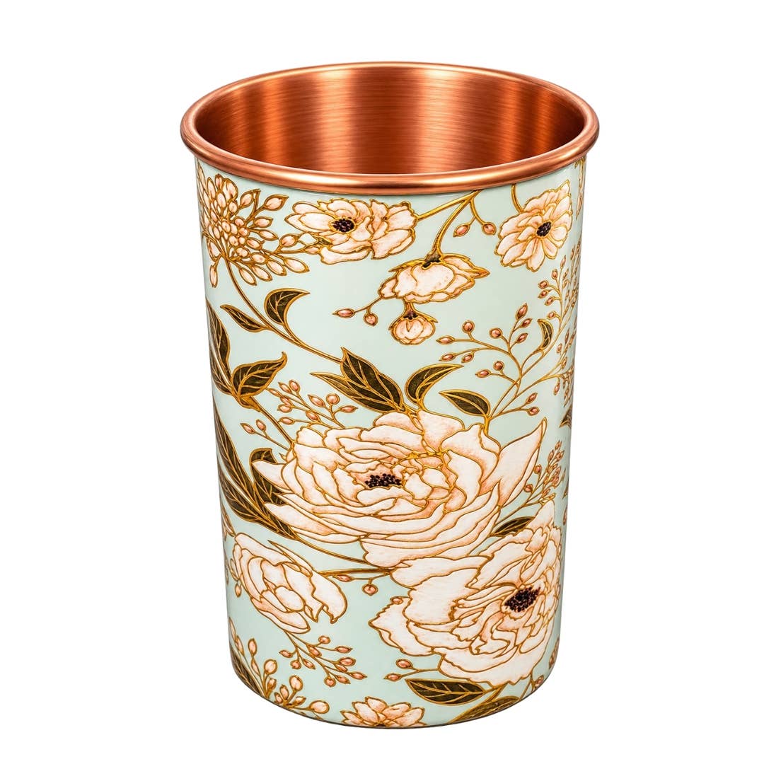 Kopp i rent koppar med blommönster – 300 ml/135 g (tung