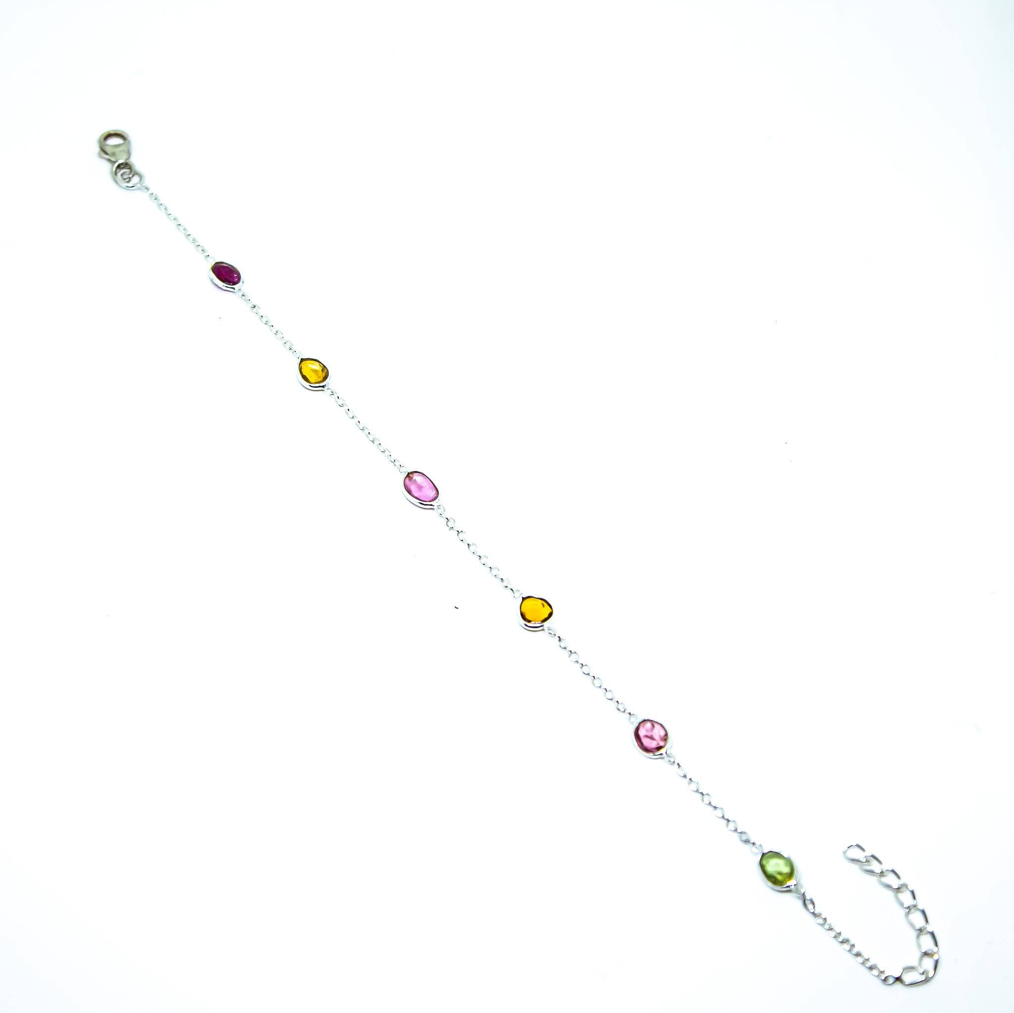 Armband med flerfärgad turmalin – sterlingsilver 925