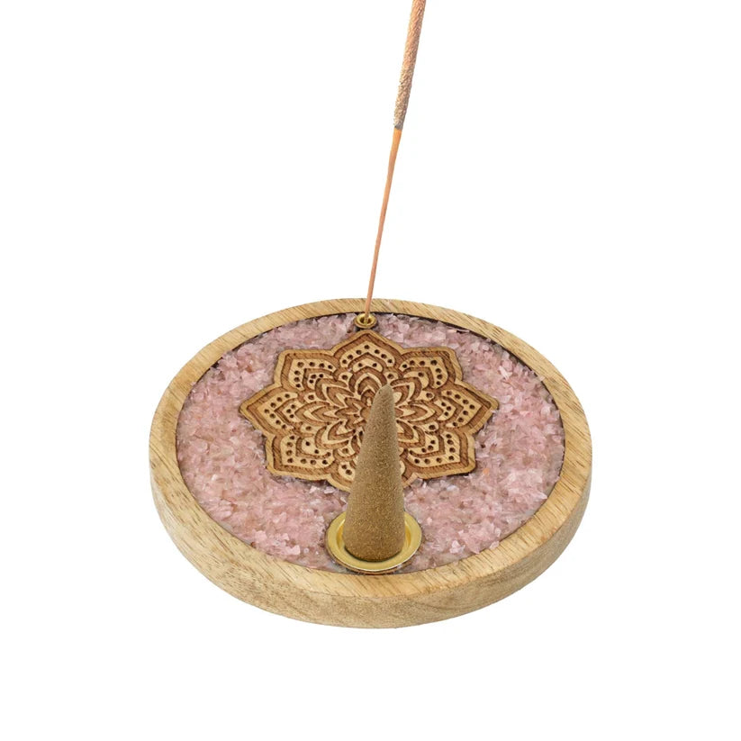 Rökelsehållare Mandala – rosenkvarts