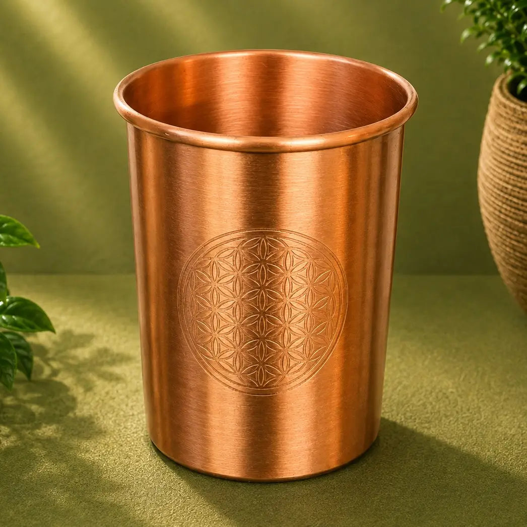 Livets blomma-kopparmugg polerad 300 ml