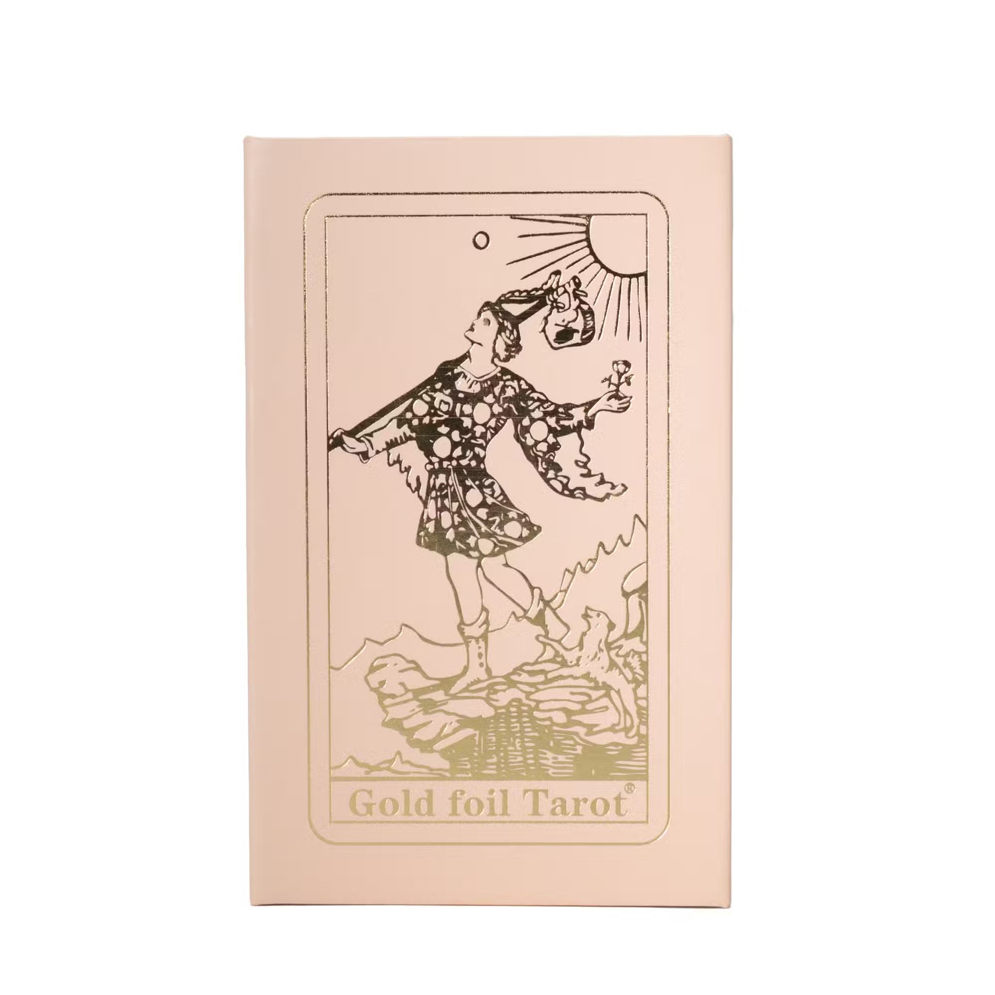 Rosa presentask för Ruby Foil-tarotkort – med häfte