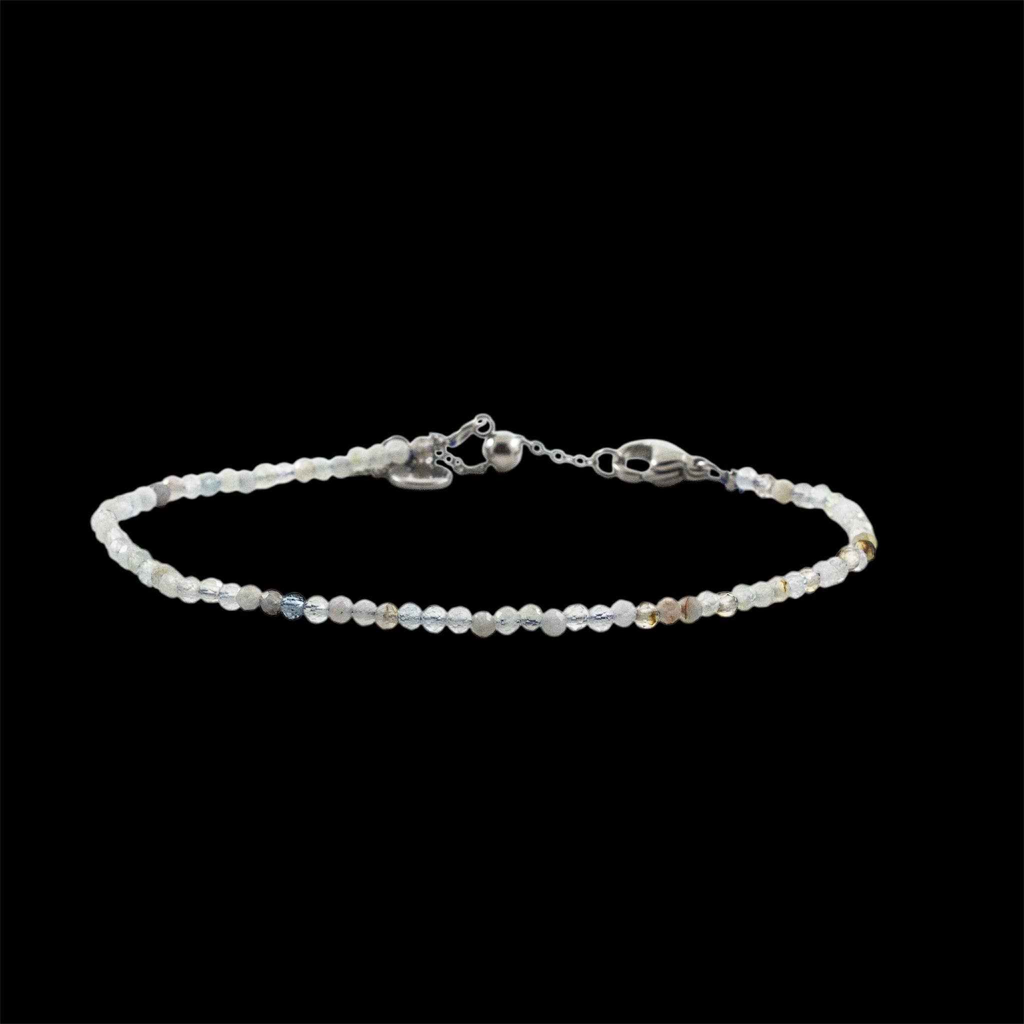 Armband Akvamarin 4 mm fasettslipade pärlor