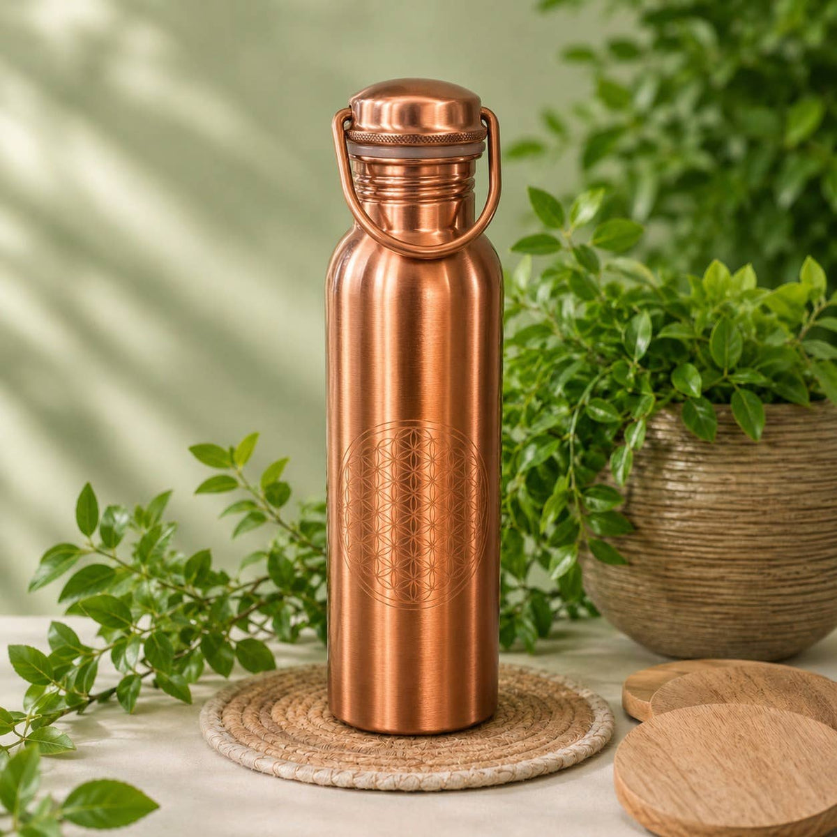 Elämänkukka-kopparflaska 750 ml