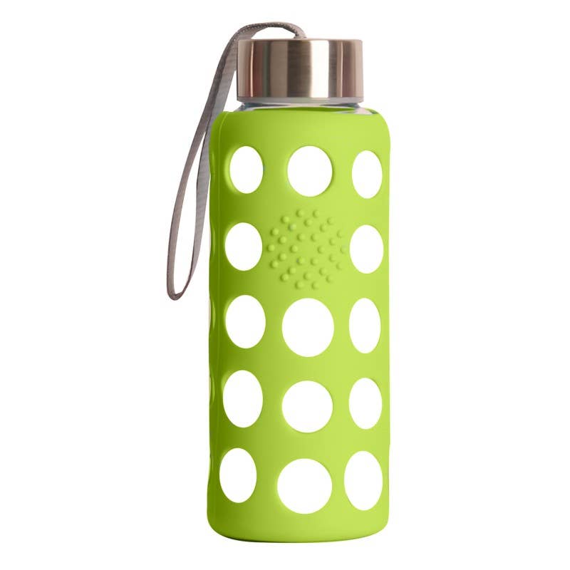 Vattenflaska i borosilikatglas 300 ml - Lime