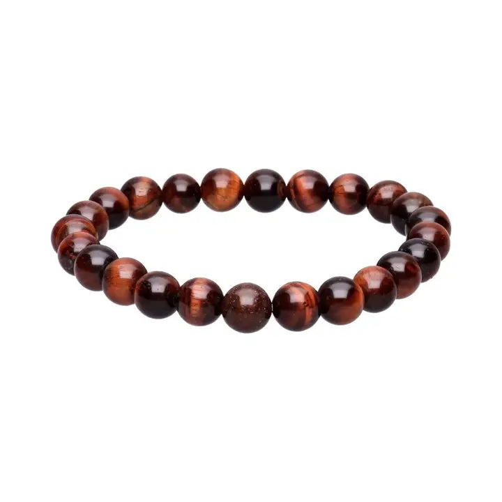 Armband 8mm Röd tigeröga