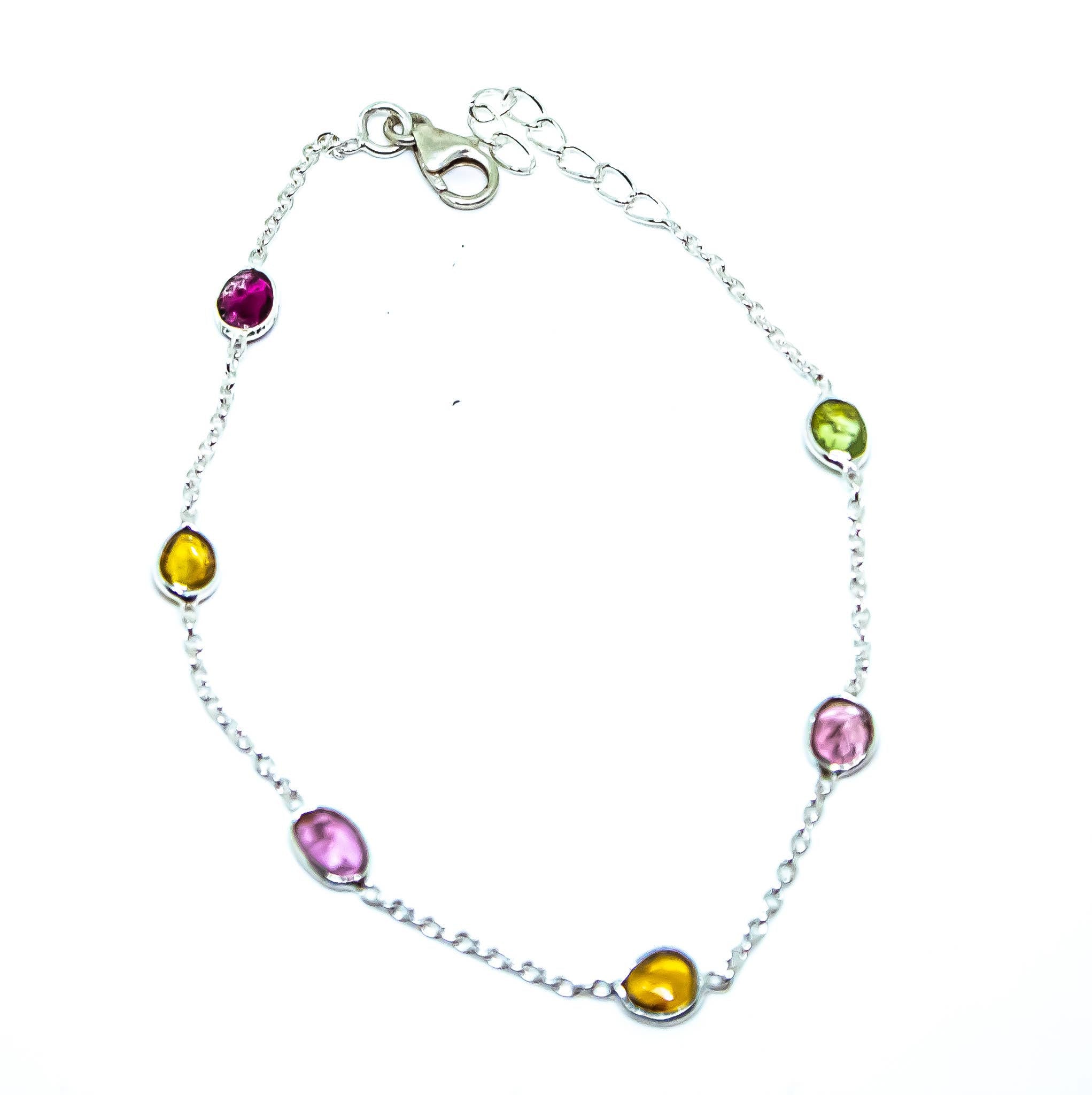 Armband med flerfärgad turmalin – sterlingsilver 925