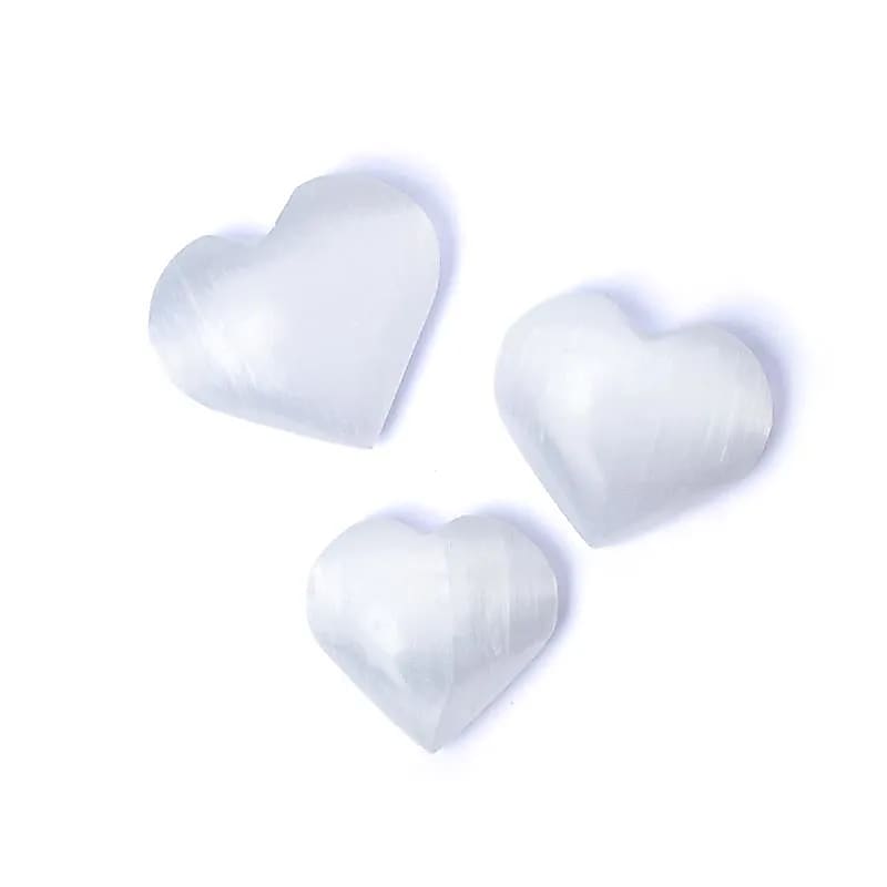 Huolikivi Seleniitti-sydän 4x4cm