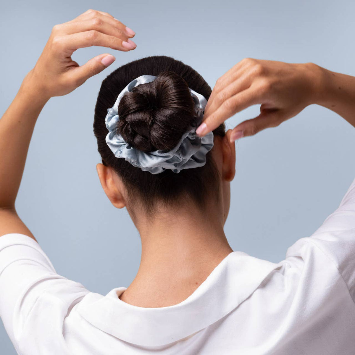 Satin-scrunchies för sömn, 5-pack – disigt blå