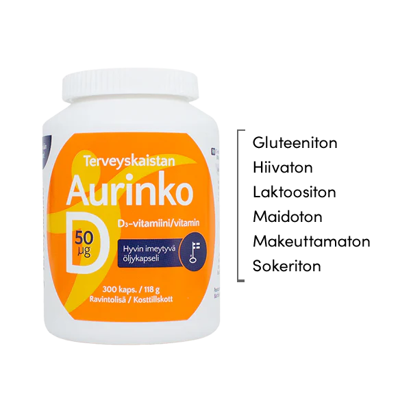 Aurinko D vitamin 50 µg 300 kaps