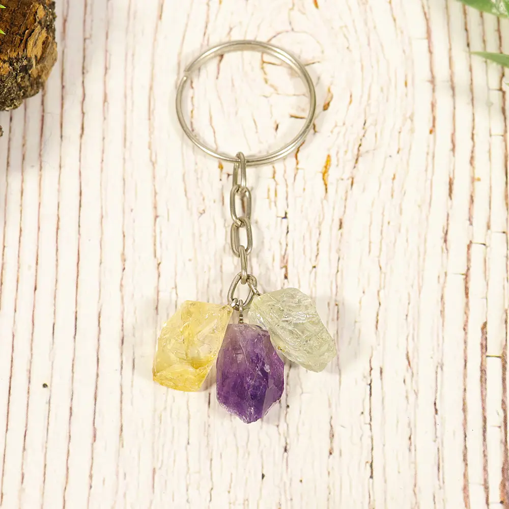 Avaimenperä Ametisti-Sitriini-Kvartsi