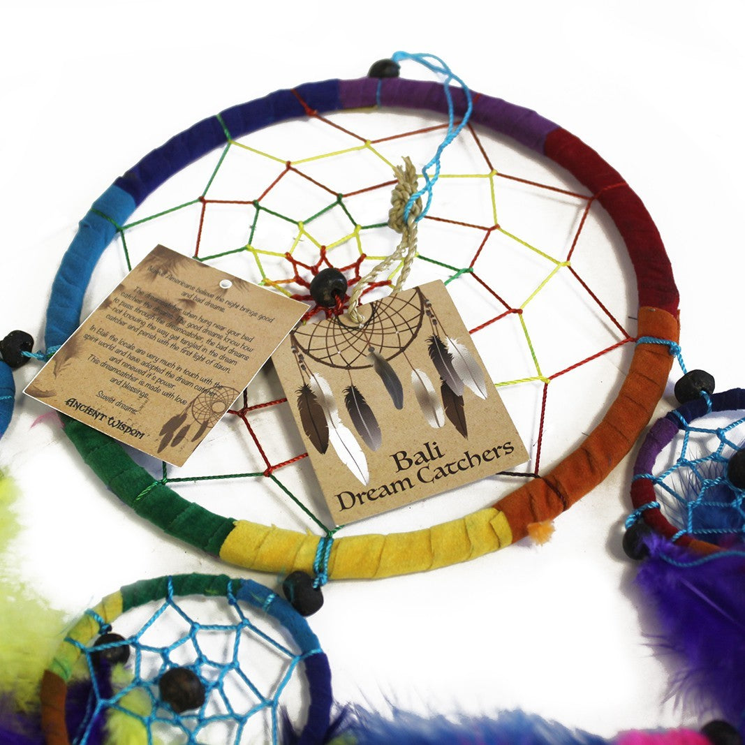 Bali Dreamcatcher-Medium round- Rainbow