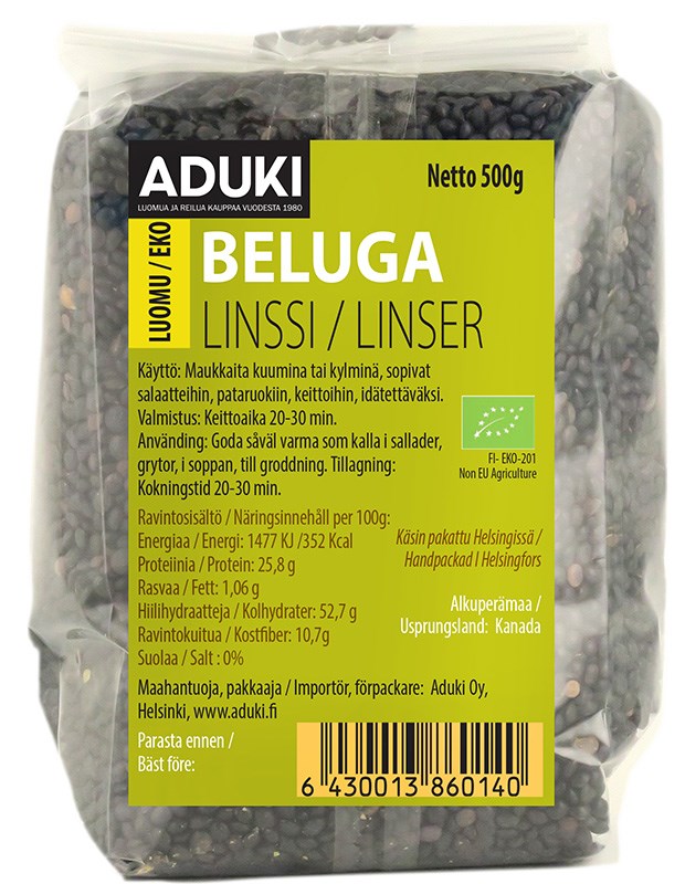 Ekologiska beluga linser 500g