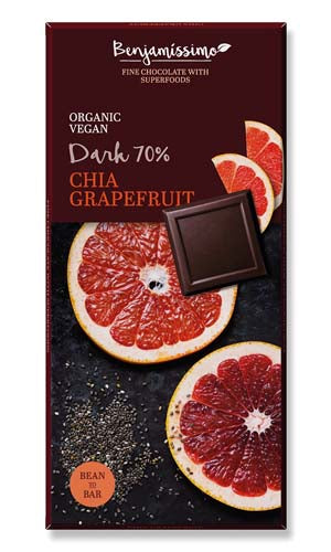 BENJAMISSIMO Chia-Grape 70% mörk choklad 70g