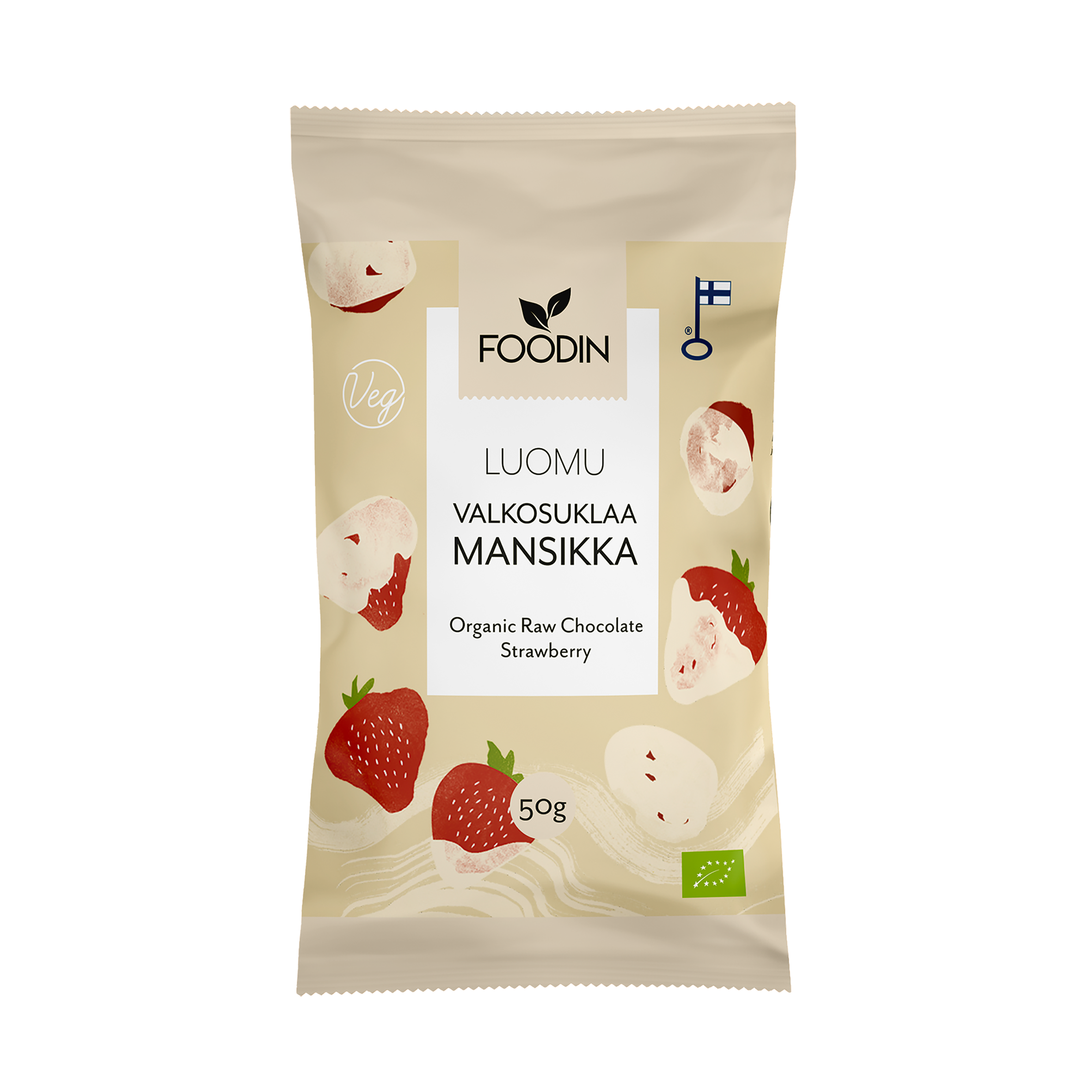 Foodin - Valkosuklaamansikka (L) 60g