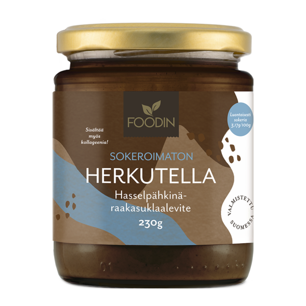 Hasselnöt- råchokladpålägg, osötad, 230g
