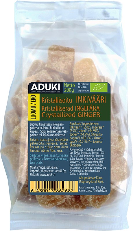 Ekologisk kristalliserad Ingefära 200g