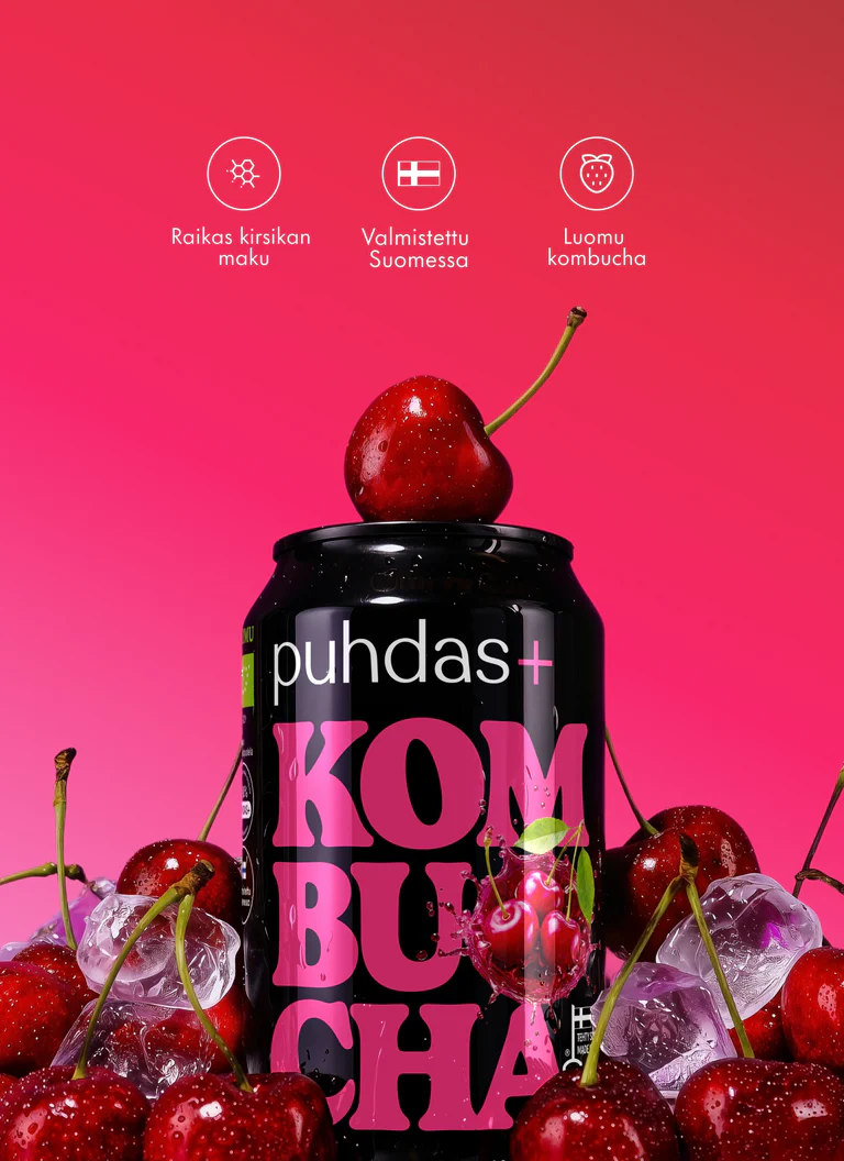 puhdas+ Kombucha Körsbär 330ml