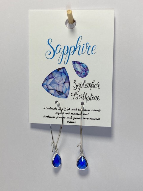 Örhängen Silver September - Safir