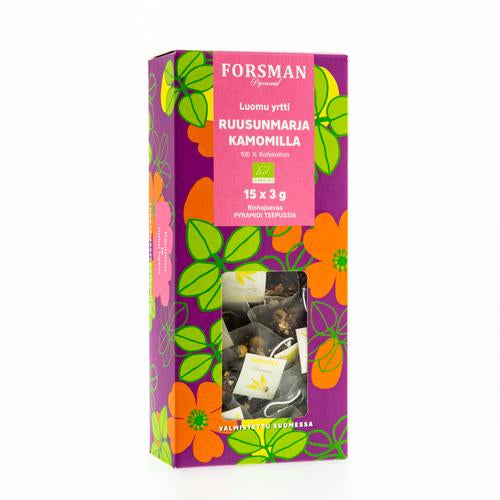 Pyramidi-tee Ruusunmarja-Kamomilla