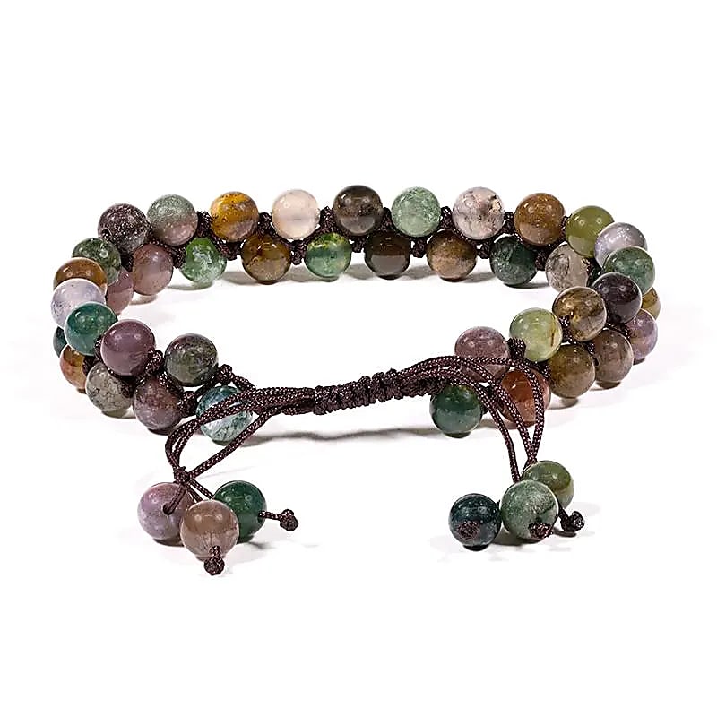 Armband 6 mm Akvamarin, dubbelradigt