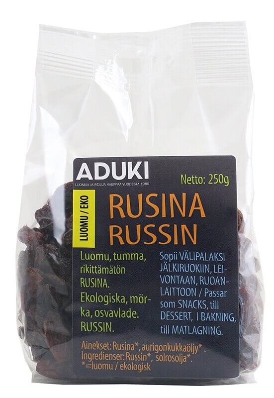 Ekologiska mörka russin 250g