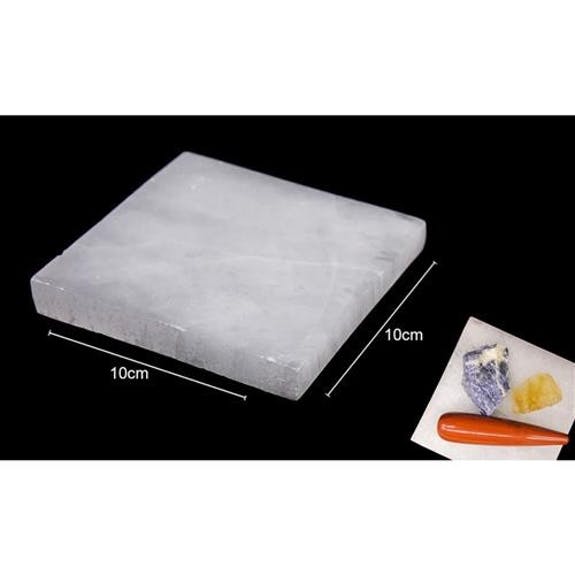 Selenitplatta 10cm x 10cm