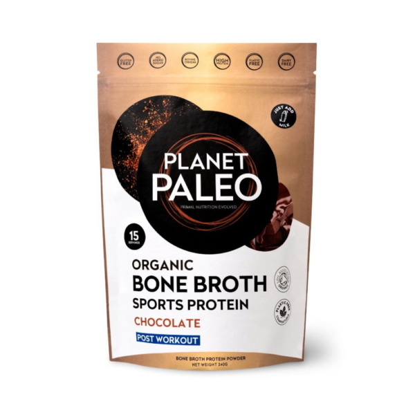 Planet Paleo Bone Broth Sports Protein Chocolate (L) 240g
