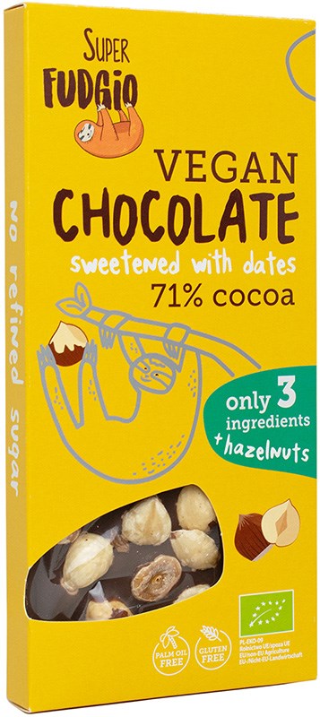 Vegaaninen suklaa, Hasselpähkinä 100g