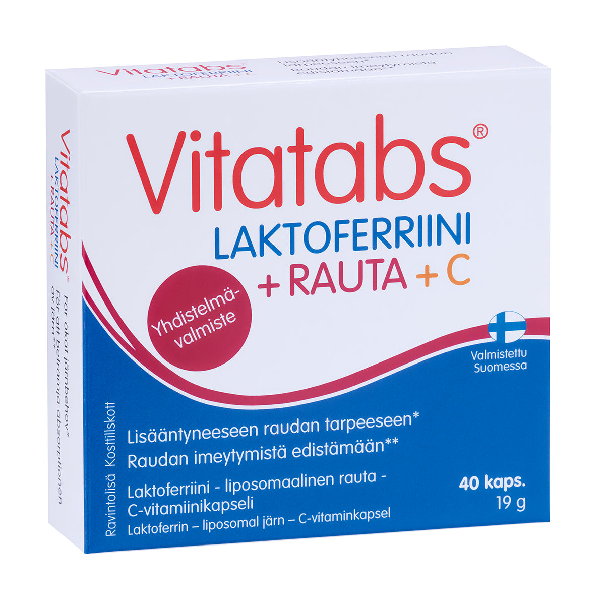 Vitatabs Laktoferrin + Järn + C 40 kapslar.