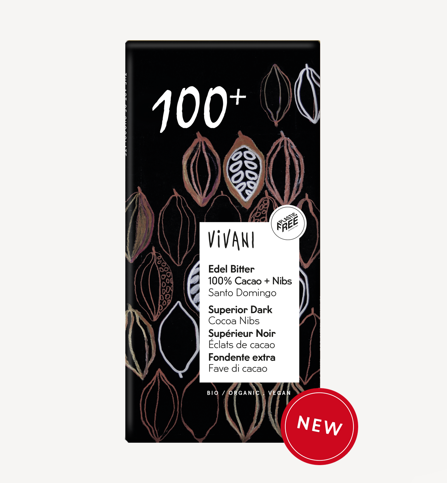 Vivani Tumma suklaa 100% cocoa nibs 80g