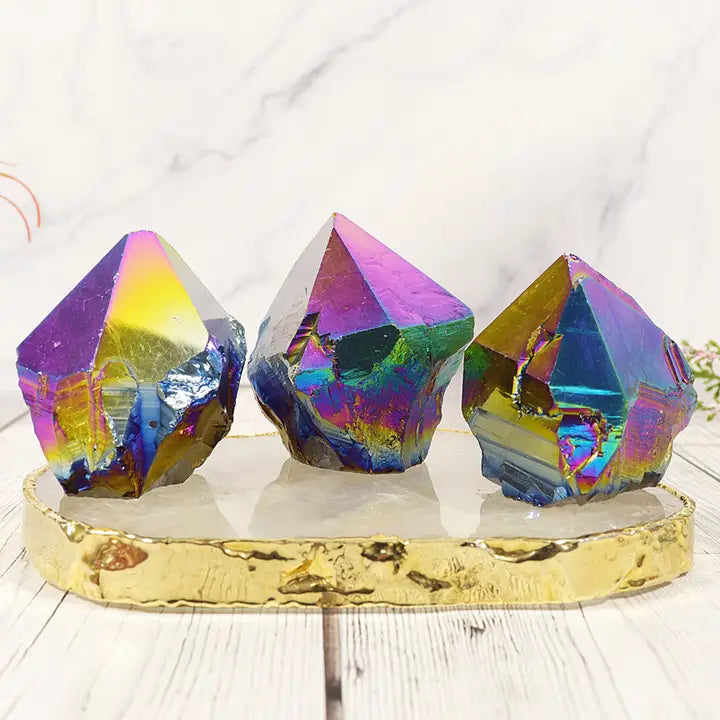 Rainbow Aura ametistkluster | 5–7,5 cm