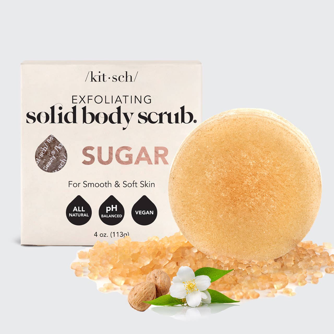 Kitsch Sugar Exfoliating Body Scrub Bar, kuoriva saippua