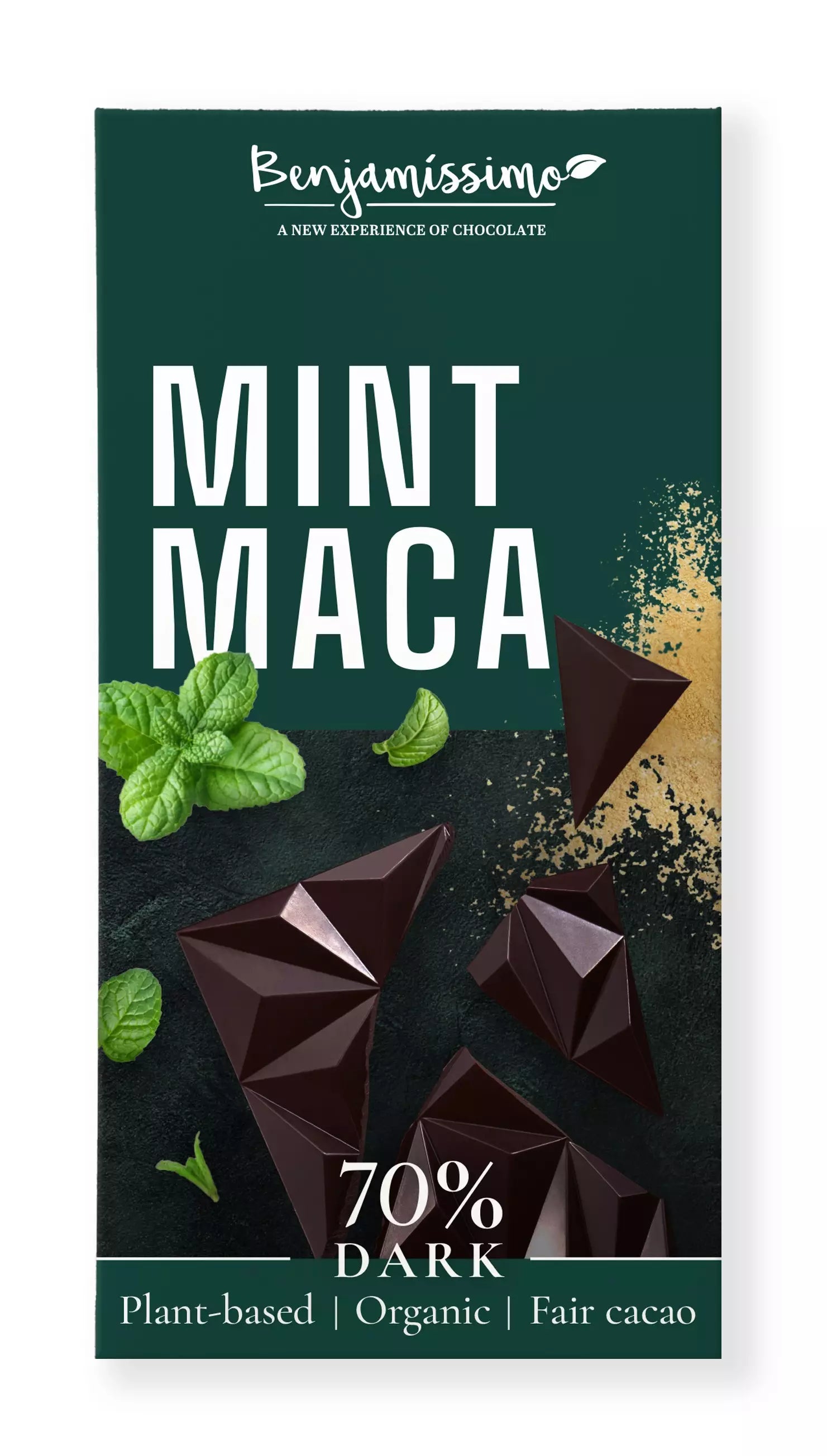 BENJAMISSIMO Mint-maca 70% mörk choklad 70g (10 x 70g)