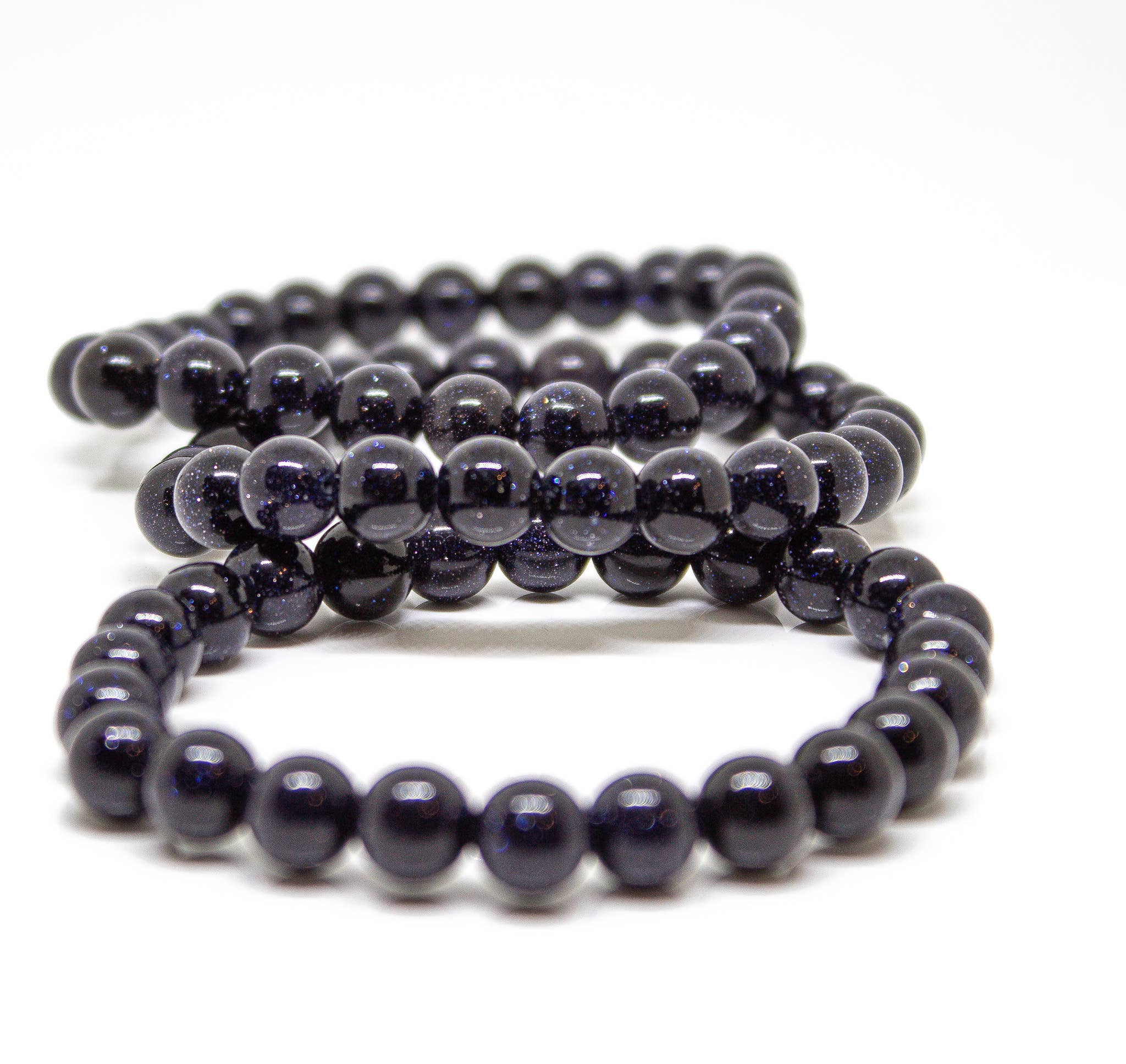 Gemstone Bracelets 8mm: Black Lava