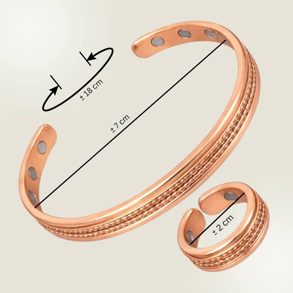 Set med kopparhälsoklämmarmband (6 magneter) plus - 03