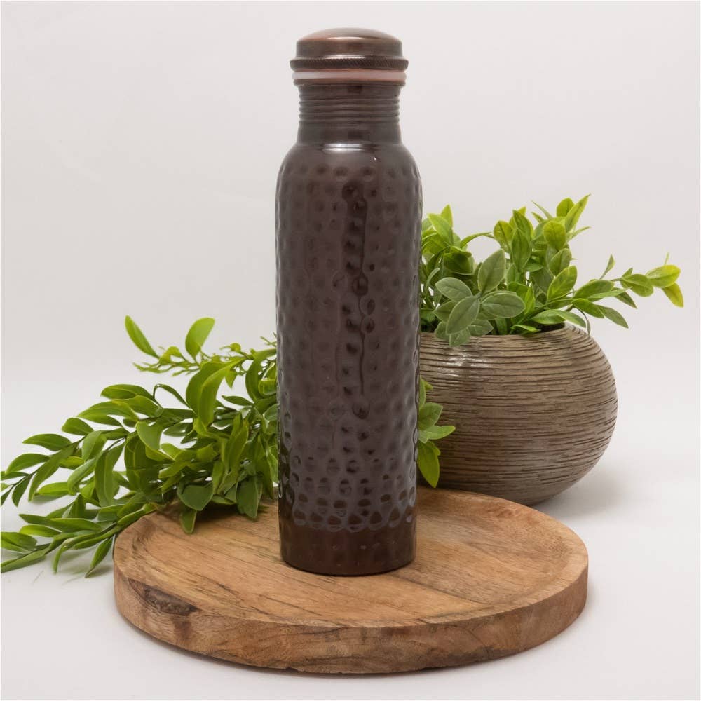 Ren kopparvattenflaska, hamrad antik ± 950 ml (tung)