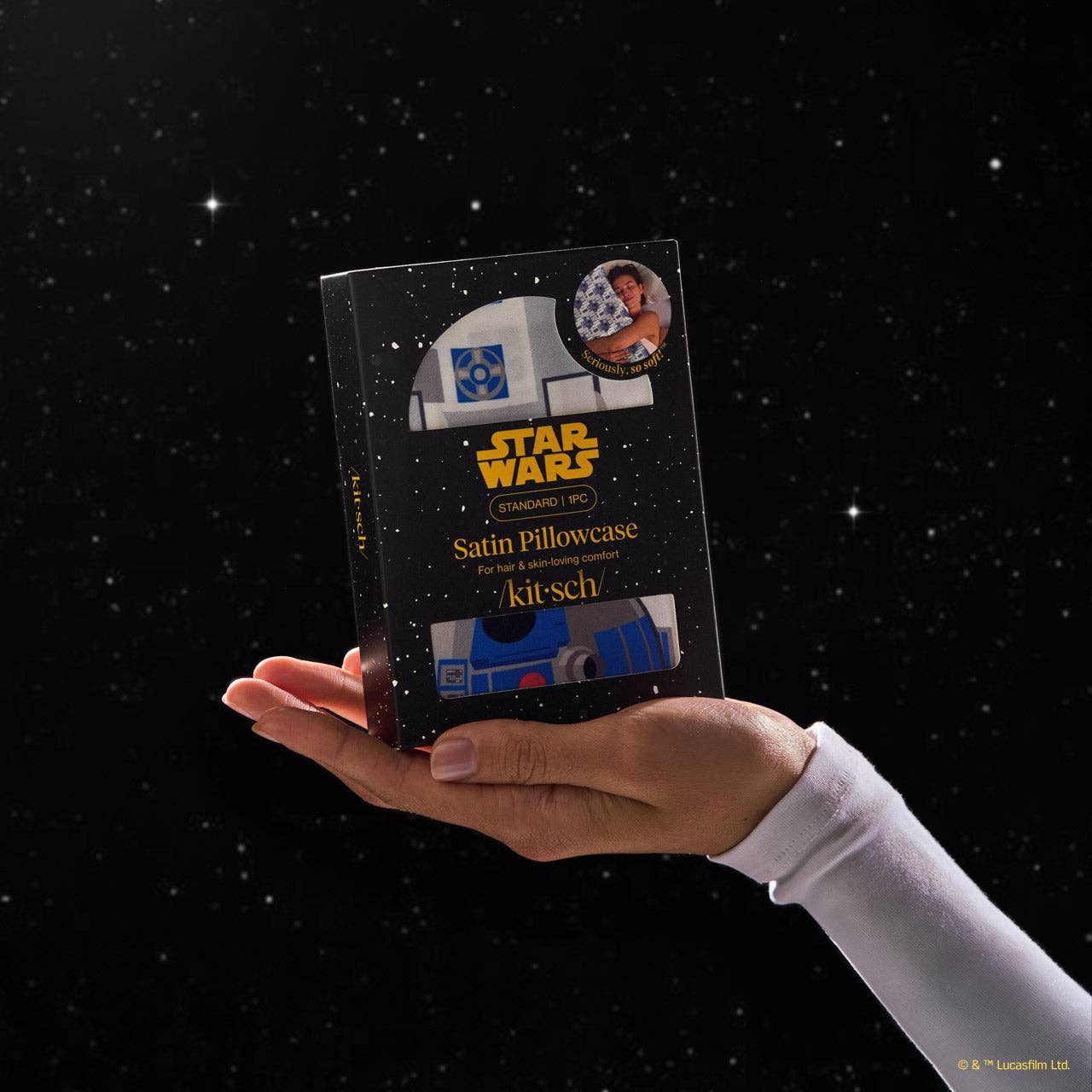 Star Wars™ & Kitsch-satinörngott i R2-D2- och C-3PO-design
