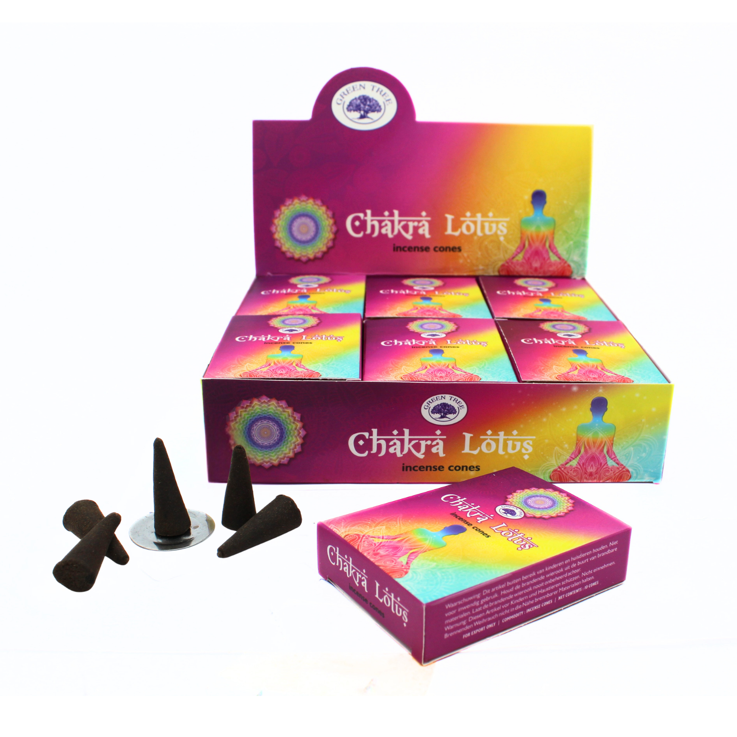 Green Tree Chakra Lotus - Rökelsekoner