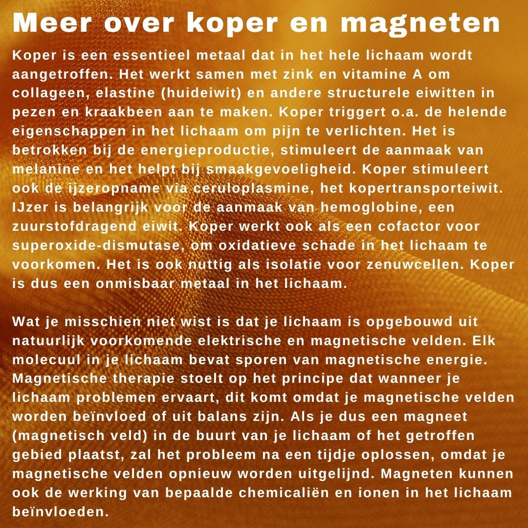 Kopparmagnetarmband med 14 magneter | 99,9 % koppar