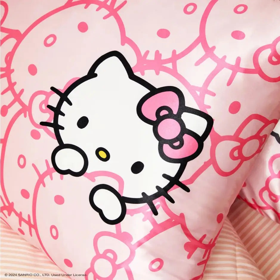 Kitsch Hello Kitty x Kitsch Örngott - Rosa Kittyansikten