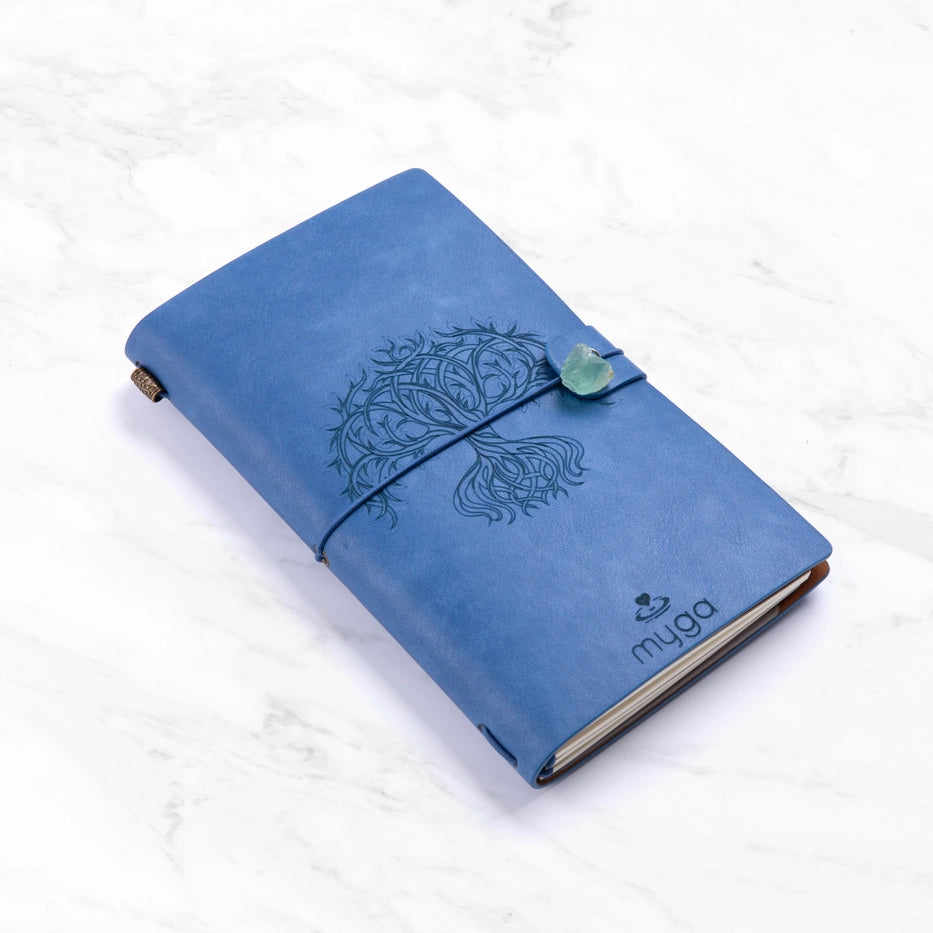 Anteckningsbok Tree of Life Blue med fluorit