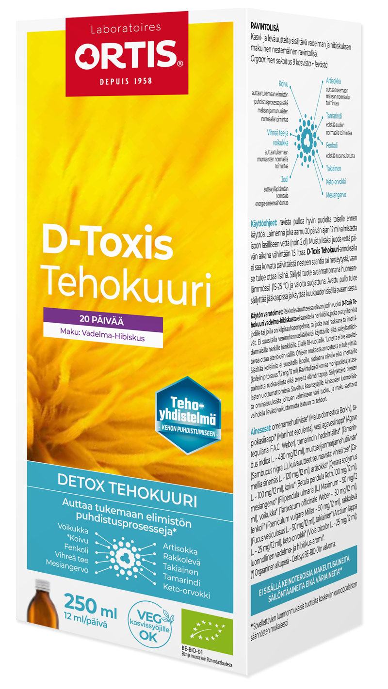 D-toxis 250ml Vadelma-hibiscus