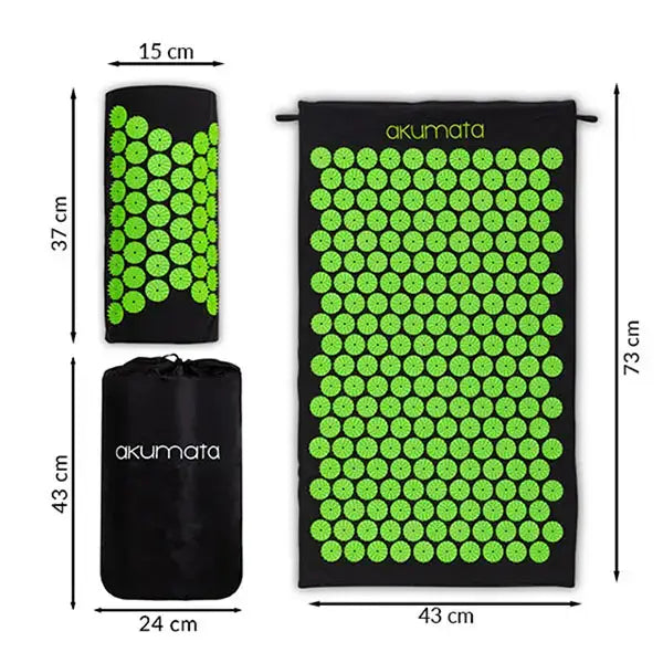Akumata akupressurmatta med kudde – naturlig avslappning och smärtlindring