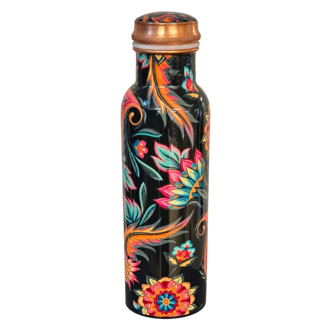 Floral Paisley kopparflaska 1 L | 100 % ren koppar