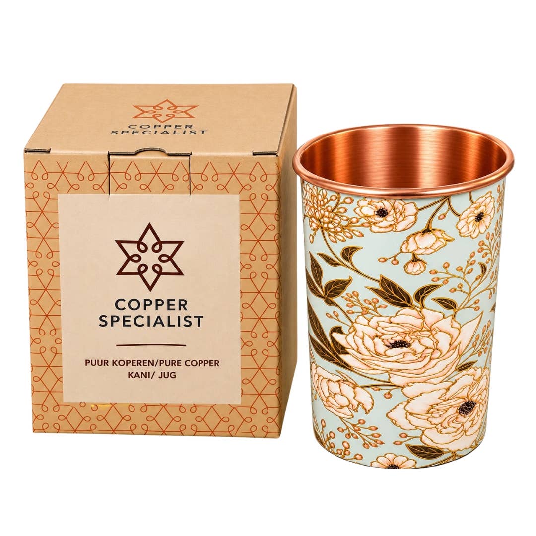 Kopp i rent koppar med blommönster – 300 ml/135 g (tung