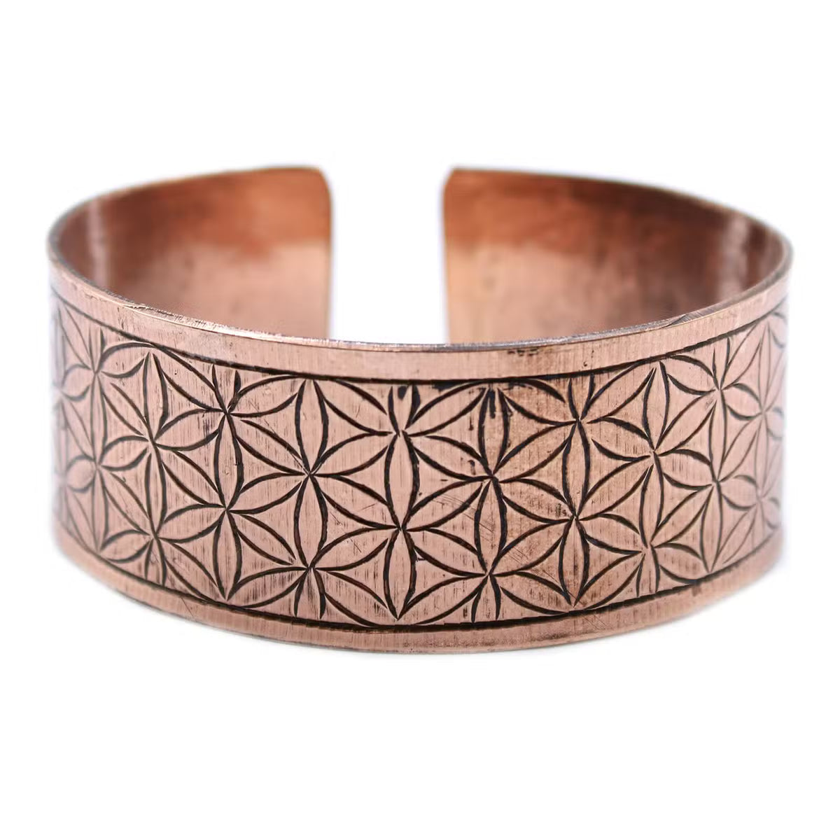 Koppararmband Livets blomma – handgjort i Nepal