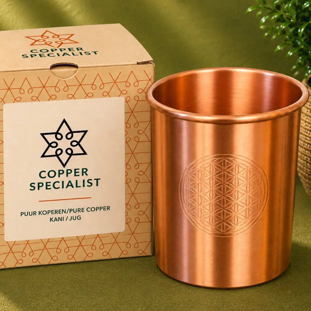 Livets blomma-kopparmugg polerad 300 ml