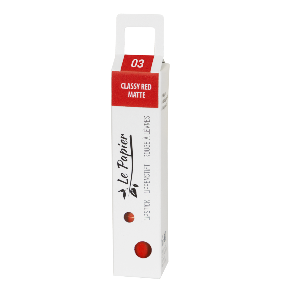 Le Papier Paper tube lipstick - CLASSY RED 03 Matte - vegaaninen huulipuna