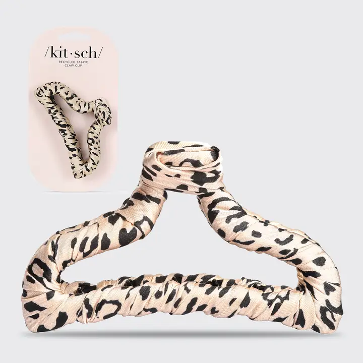 Kitsch Satin Wrapped Claw Clip - Leopard