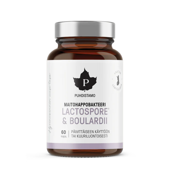Mjölksyrabakterier – Lactospore + Boulardii 60 kapslar